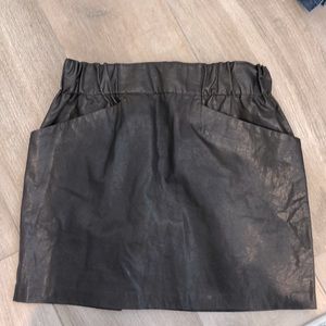 Zara - faux leather mini skirt - brown